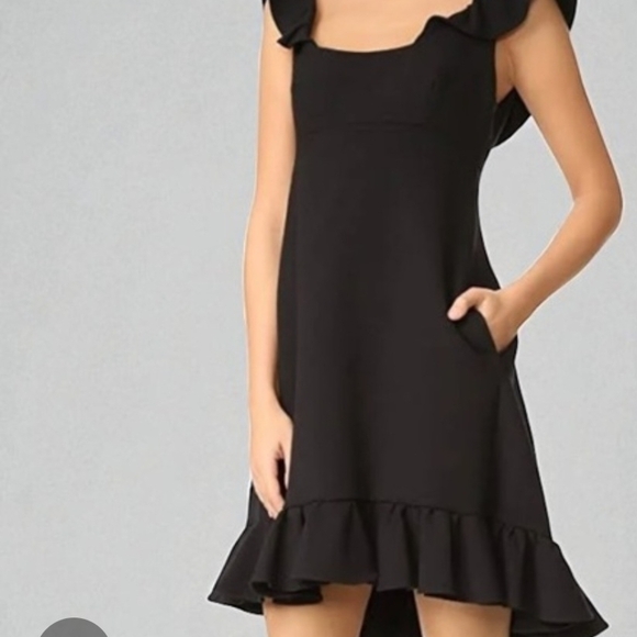 Milly Black Ruffle Mini Dress - Picture 1 of 4
